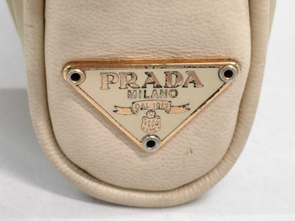 PRADA Nylon Mini Hand Triangle Logo Pouch Handbag