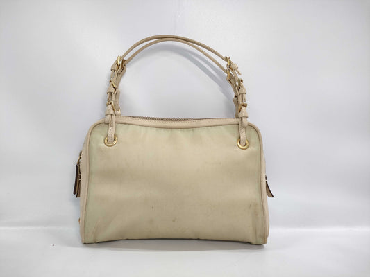 PRADA Nylon Mini Hand Triangle Logo Pouch Handbag