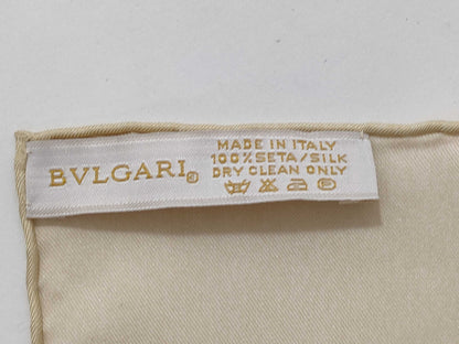 BVLGARI Balloon Print Silk Scarf Black x Yellow Scarf