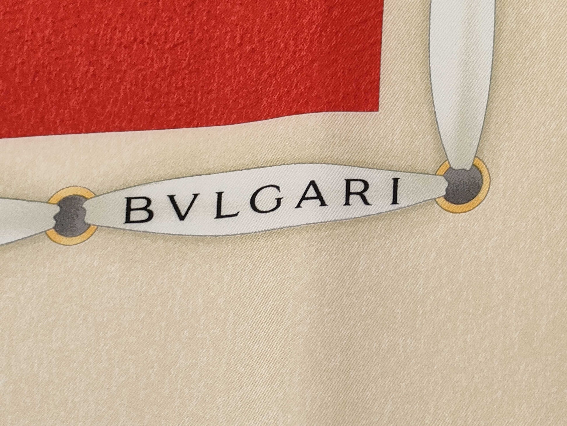 BVLGARI Balloon Print Silk Scarf Black x Yellow Scarf