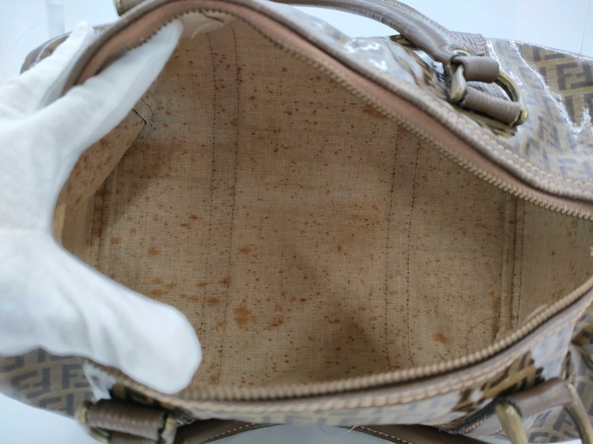 FENDI Mamma Fendi Zucchino Mini Boston Bag