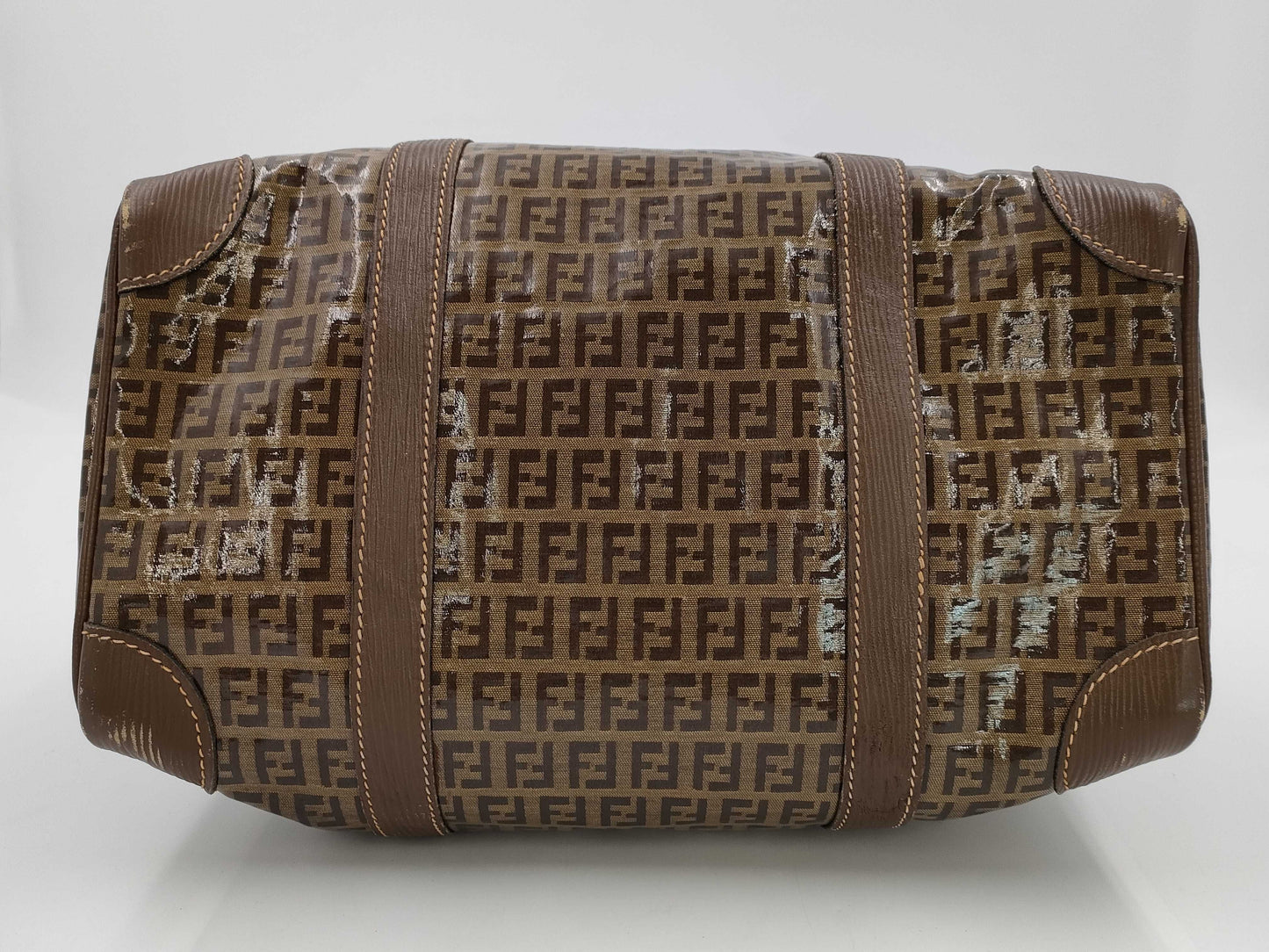FENDI Mamma Fendi Zucchino Mini Boston Bag