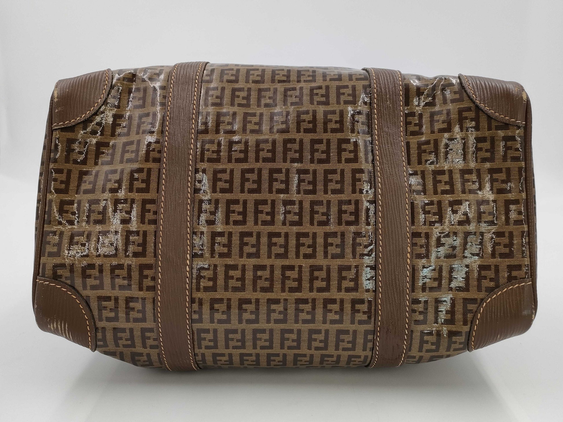 FENDI Mamma Fendi Zucchino Mini Boston Bag