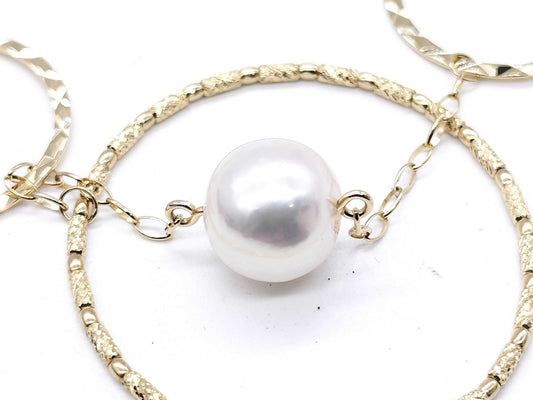 TASAKI Station Akoya Pearl Diameter Approx. 9.1-9.8mm K18 17.3g Necklace 