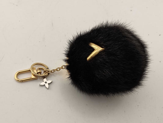 LOUIS VUITTON M00008 Bubble M Mink Fur Pompom Charm