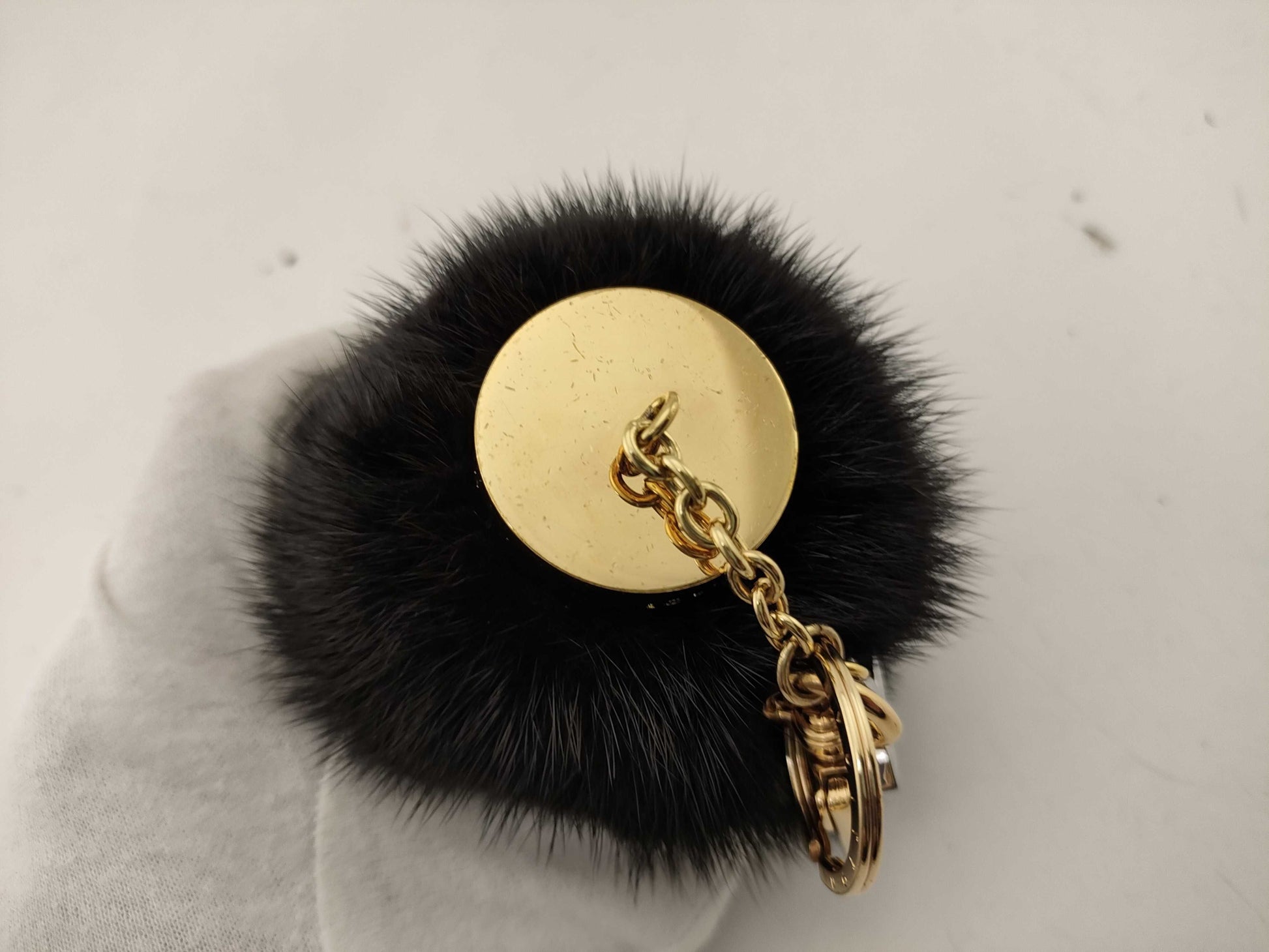 LOUIS VUITTON M00008 Bubble M Mink Fur Pompom Charm