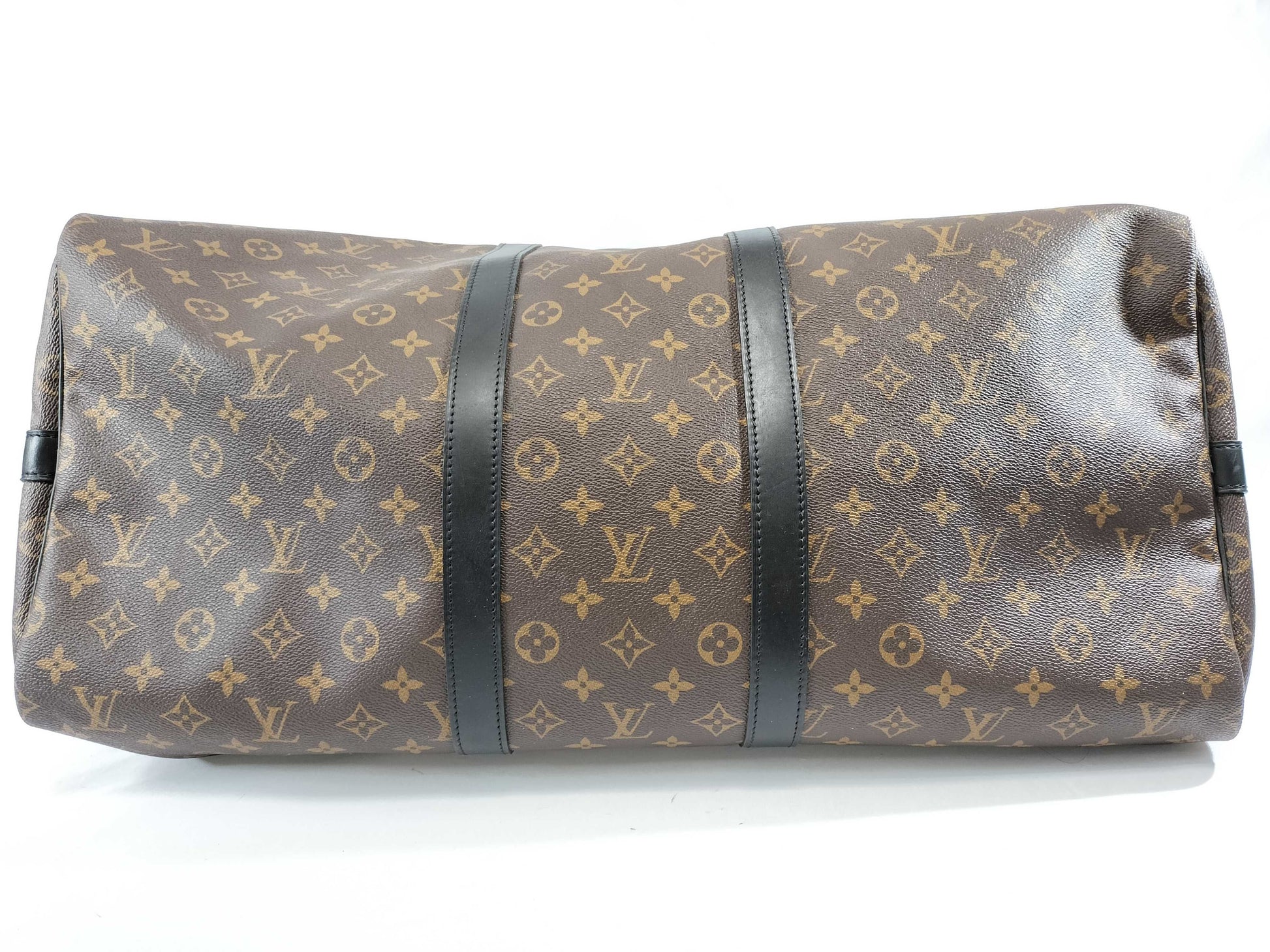 LOUIS VUITTON Monogram Macassar Keepall 55 Bandoli Boston Bag