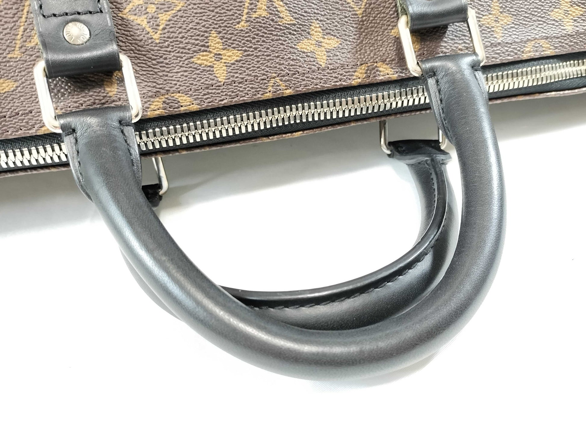 LOUIS VUITTON Monogram Macassar Keepall 55 Bandoli Boston Bag