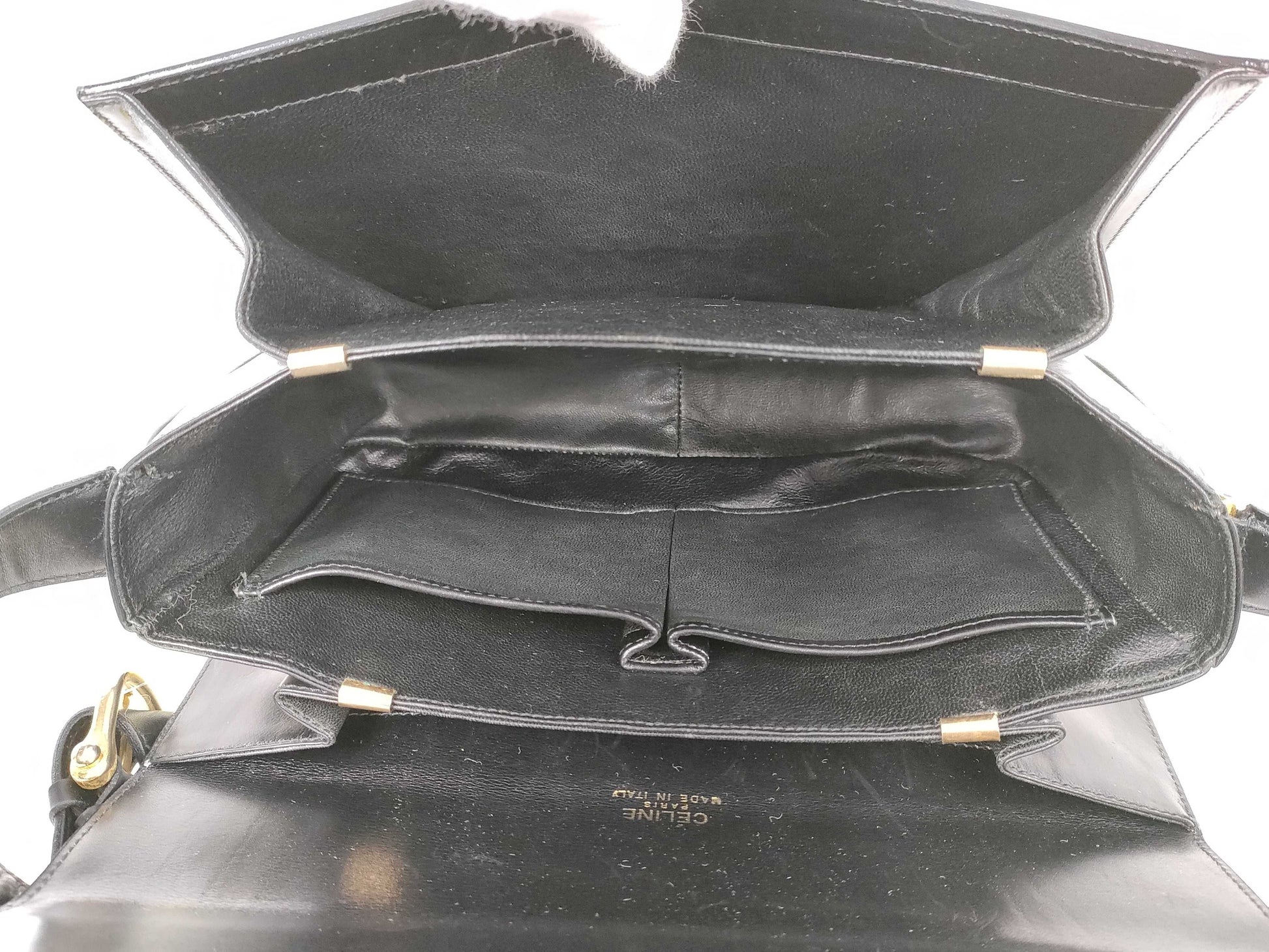 CELINE Leather Shoulder Bag with Triomphe Hardware