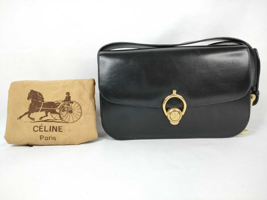 CELINE Leather Shoulder Bag with Triomphe Hardware