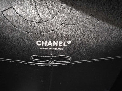 CHANEL So Black Chevron 2.55 Double Flap Shoulder Bag