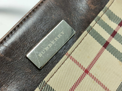 BURBERRY Check Pattern Handbag