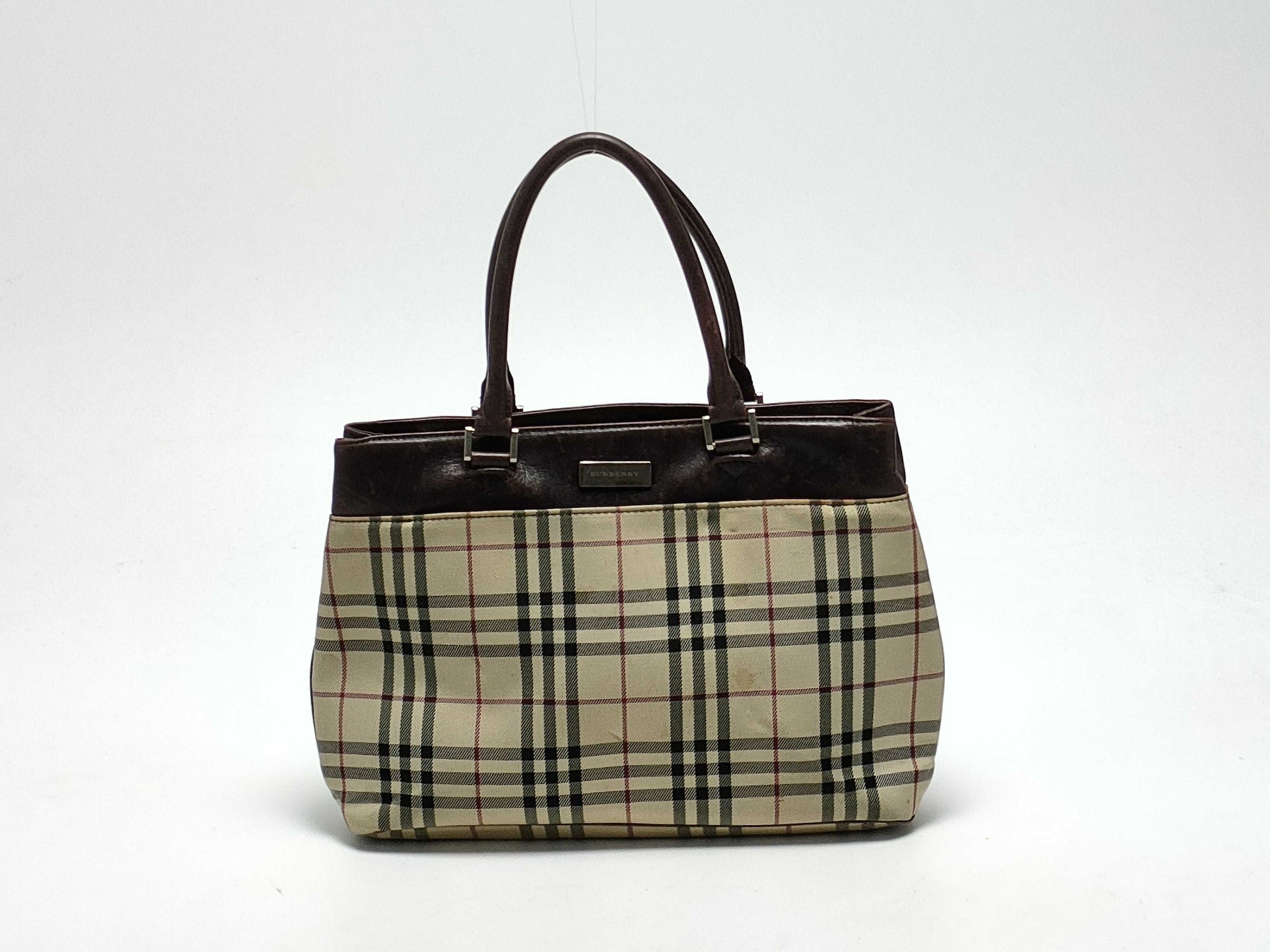 BURBERRY Check Pattern Handbag