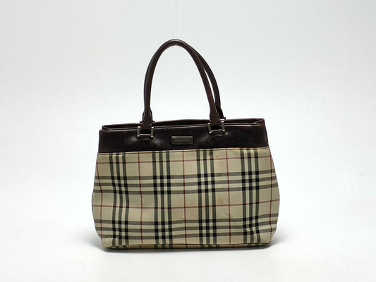 BURBERRY Check Pattern Handbag