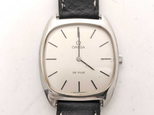 OMEGA De Ville Quartz Silver Dial Square Women's Watch, Unmoving, Strap Replacement Available