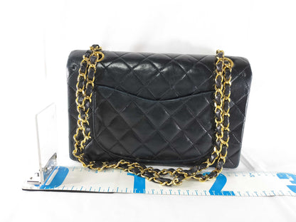 CHANEL Lambskin Double Flap Chain Shoulder Bag