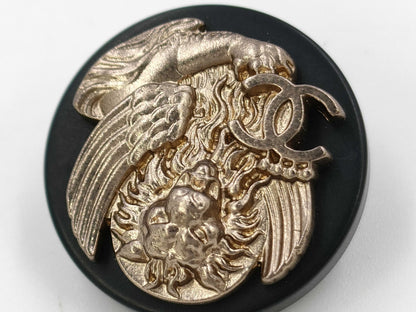 CHANEL Button Lion Black*Gold 1 Piece Other Accessories