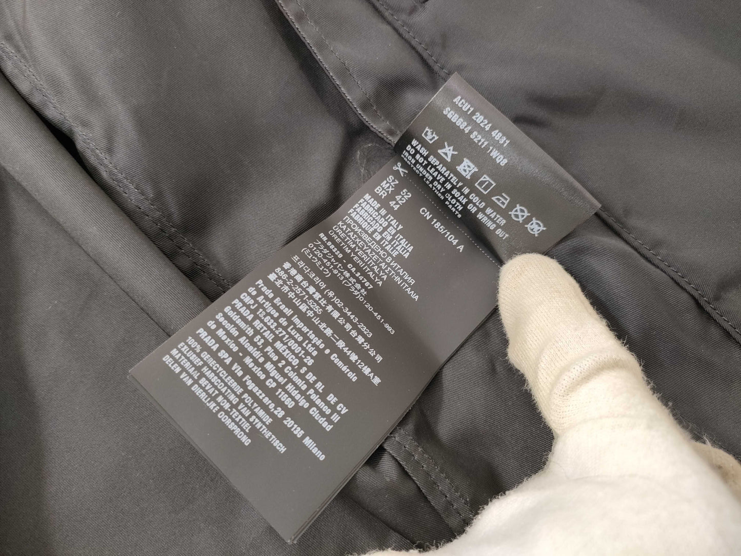 PRADA SGB684 Nylon Jacket Size 52 RFID Current Jacket