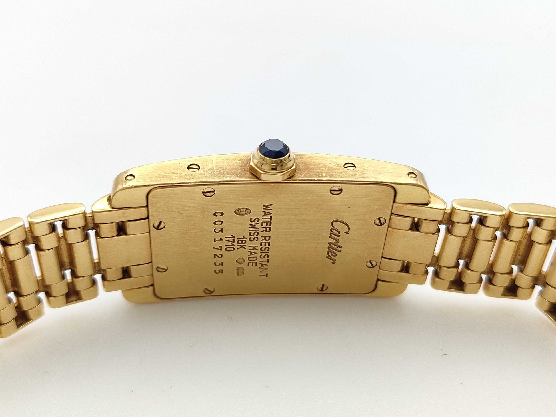 Cartier Tank Americaine W26015K2 1710 CC317235 Quartz 18K Gold Women's Watch