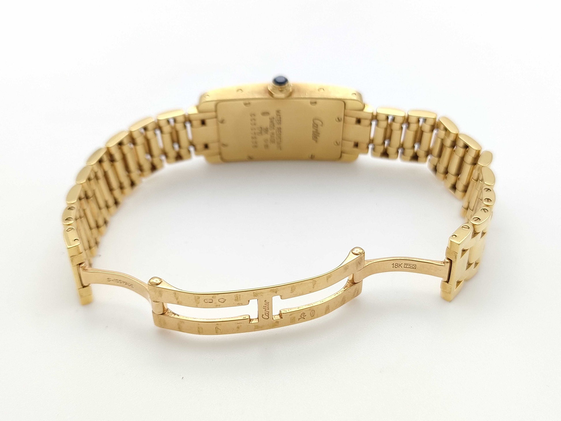 Cartier Tank Americaine W26015K2 1710 CC317235 Quartz 18K Gold Women's Watch