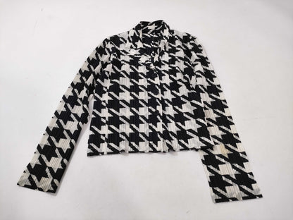 ISSEY MIYAKE Pleats Please/Houndstooth Pattern/Jacket