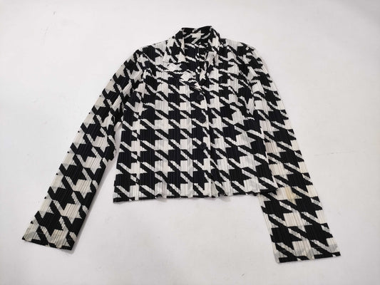 ISSEY MIYAKE Pleats Please/Houndstooth Pattern/Jacket