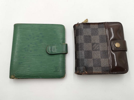 LOUIS VUITTON Damier Compact Zip/Epi Folding Wallet 