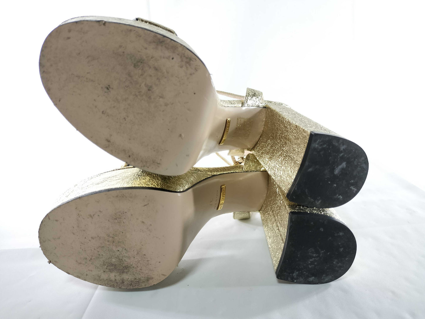 GUCCI GG Marmont Leather Heeled Sandals