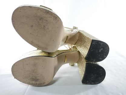 GUCCI GG Marmont Leather Heeled Sandals