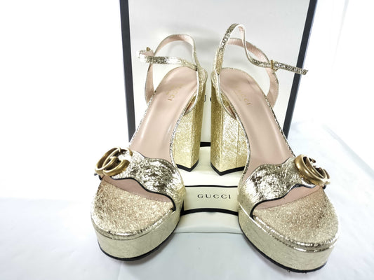 GUCCI GG Marmont Leather Heeled Sandals