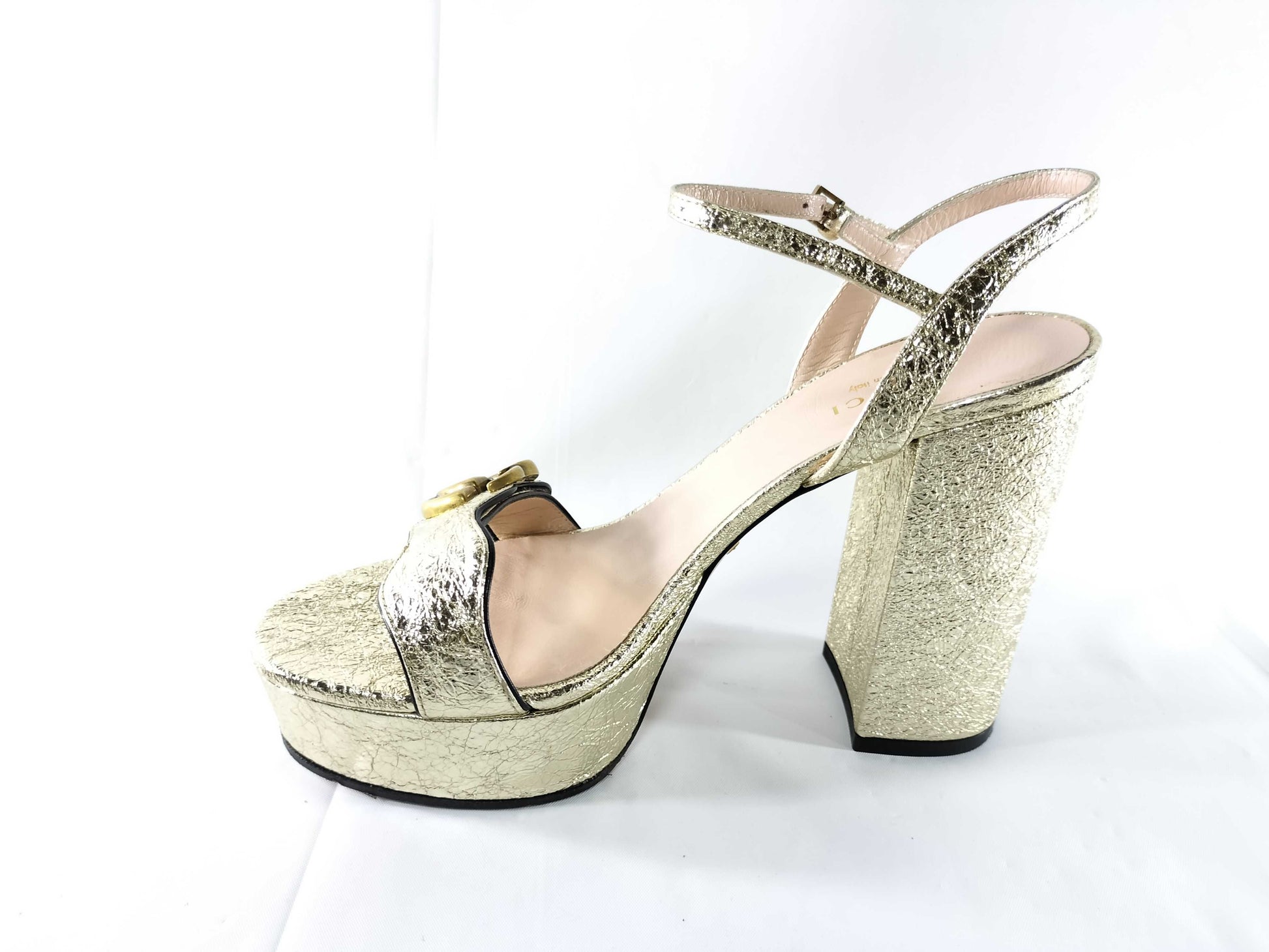 GUCCI GG Marmont Leather Heeled Sandals