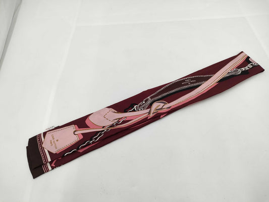 LOUIS VUITTON Bandeau Handle Me Bordeaux x Pink Scarf