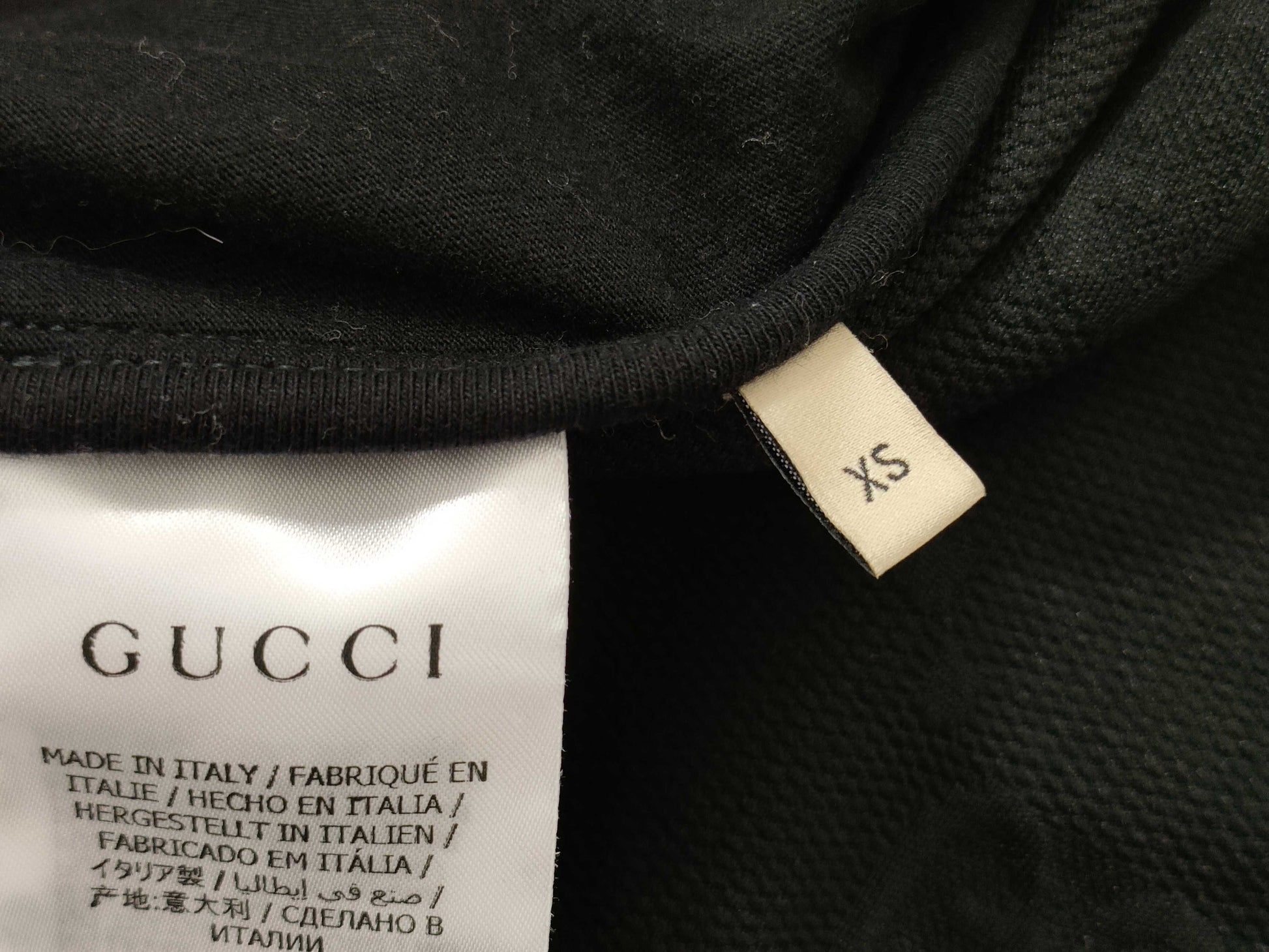 GUCCI Full Zip Hoodie Black XS Other Apparel