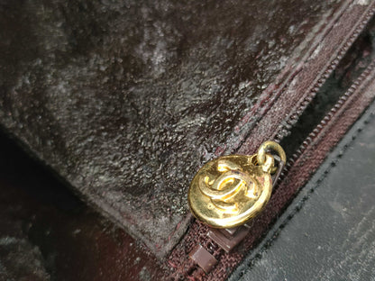 CHANEL Lambskin Single Flap Shoulder Bag with Repaired G 