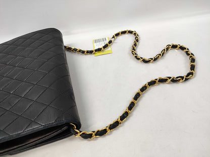 CHANEL Lambskin Single Flap Shoulder Bag with Repaired G 