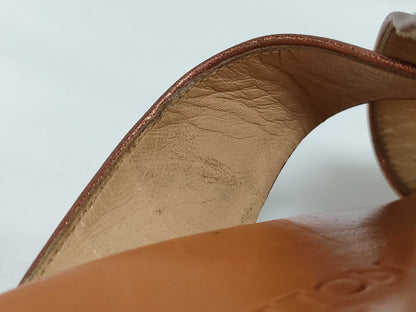 LOUIS VUITTON Metallic Cross Sandals
