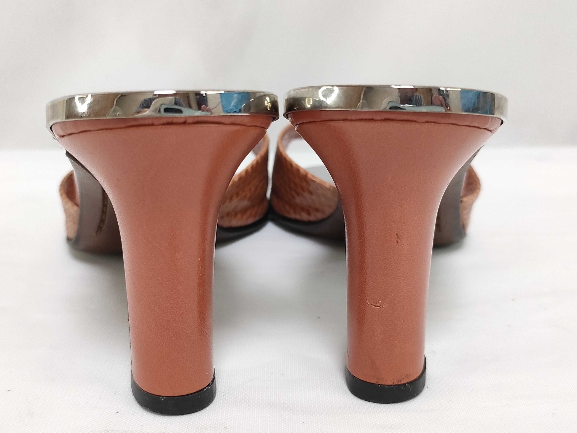 LOUIS VUITTON Lizard Mule Sandals Size 35