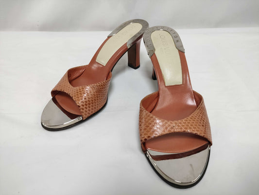 LOUIS VUITTON Lizard Mule Sandals Size 35