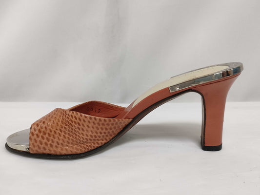 LOUIS VUITTON Lizard Mule Sandals Size 35