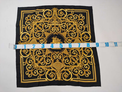 HERMES Carre Black LES TUILERIES Scarf with Tag Removed