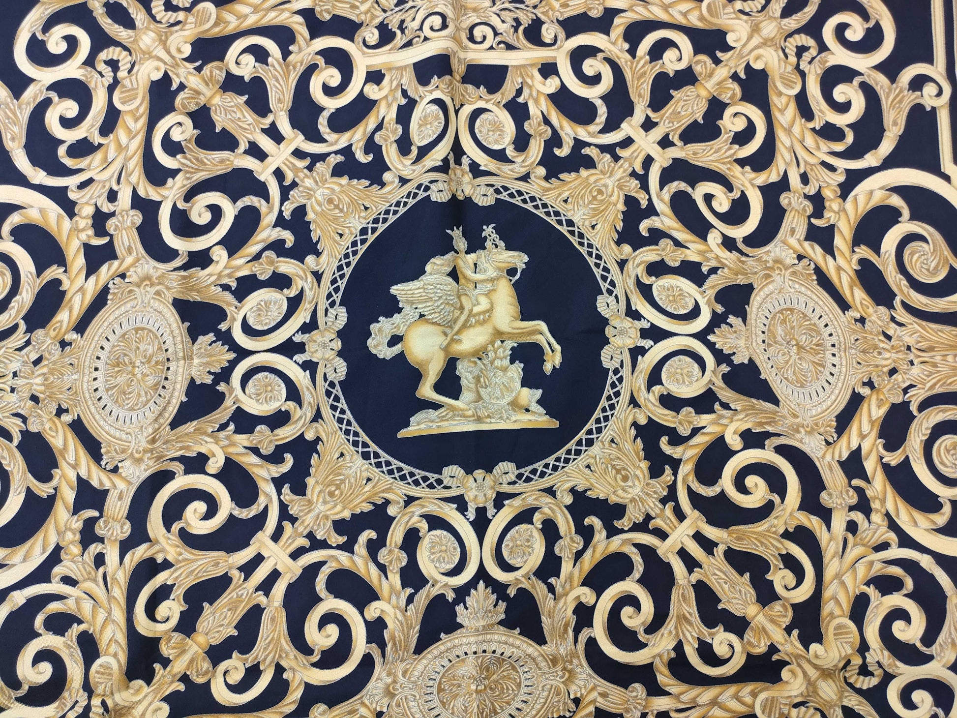 HERMES Carre Black LES TUILERIES Scarf with Tag Removed