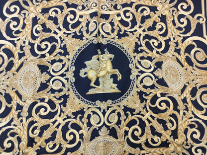 HERMES Carre Black LES TUILERIES Scarf with Tag Removed