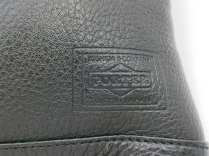 PORTER Sacoche Black Leather Shoulder Bag by Yoshida & Co.