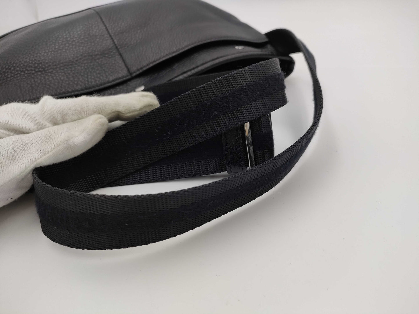 PORTER Sacoche Black Leather Shoulder Bag by Yoshida & Co.