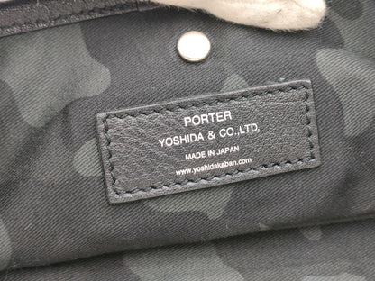 PORTER Sacoche Black Leather Shoulder Bag by Yoshida & Co.