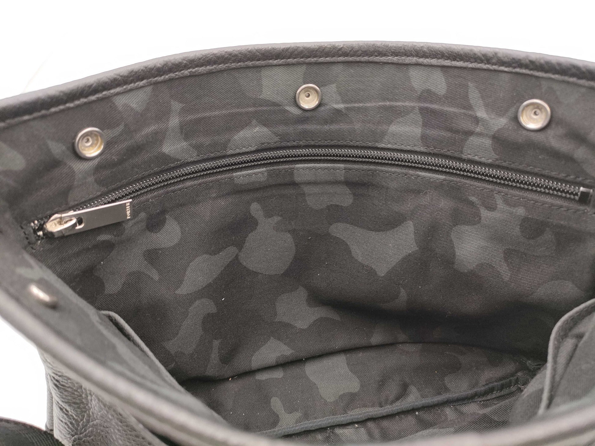 PORTER Sacoche Black Leather Shoulder Bag by Yoshida & Co.