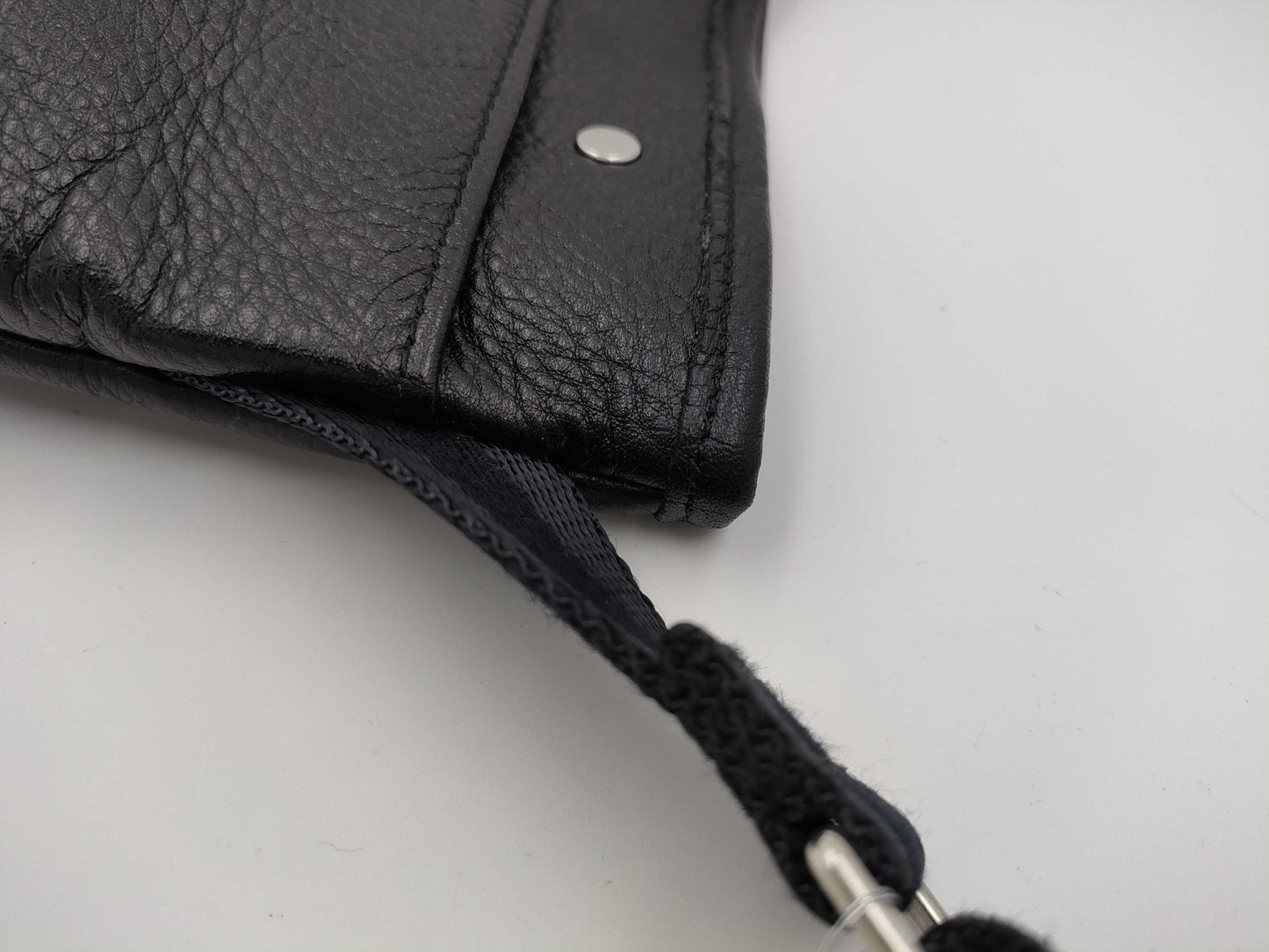 PORTER Sacoche Black Leather Shoulder Bag by Yoshida & Co.