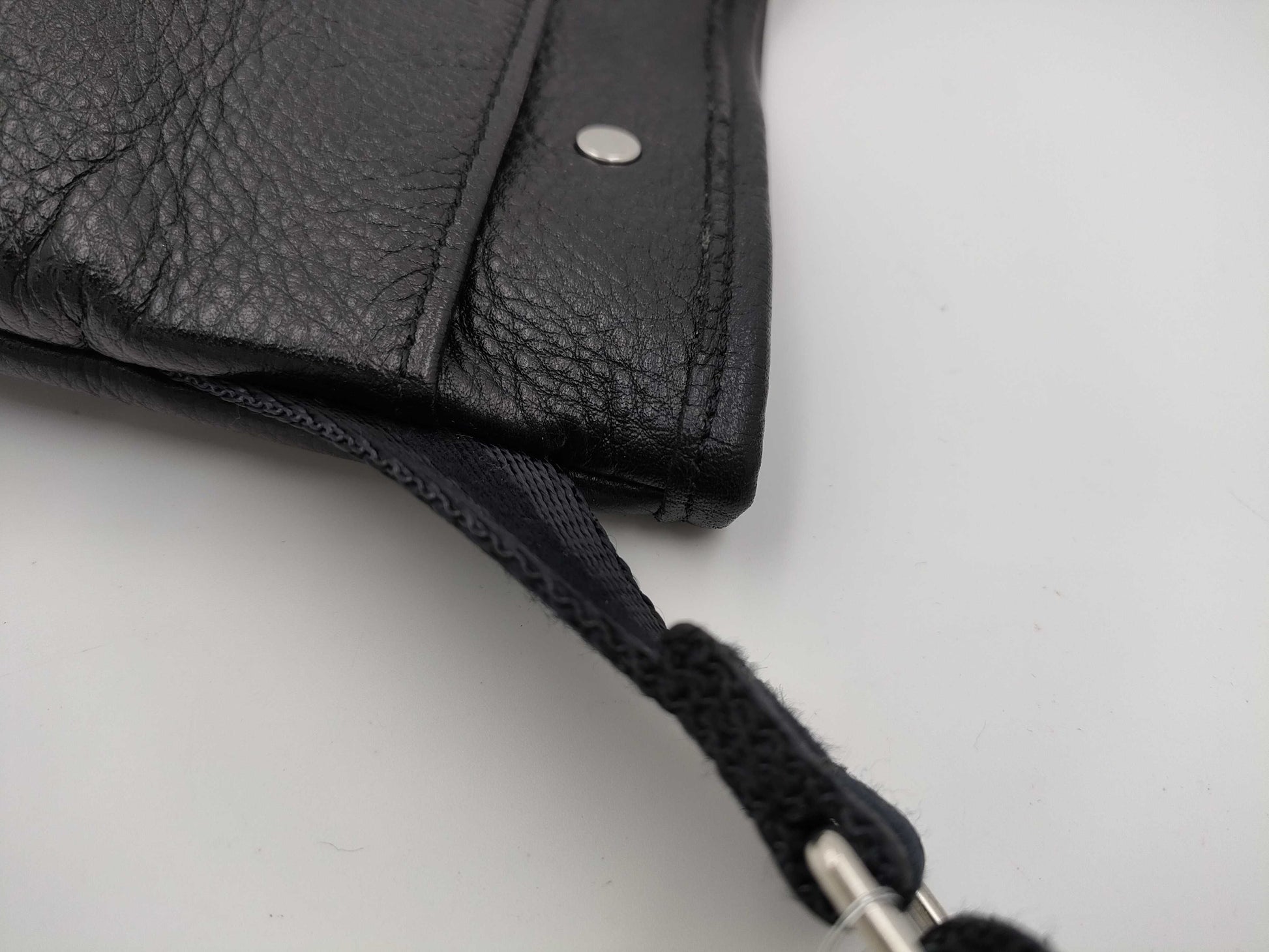 PORTER Sacoche Black Leather Shoulder Bag by Yoshida & Co.