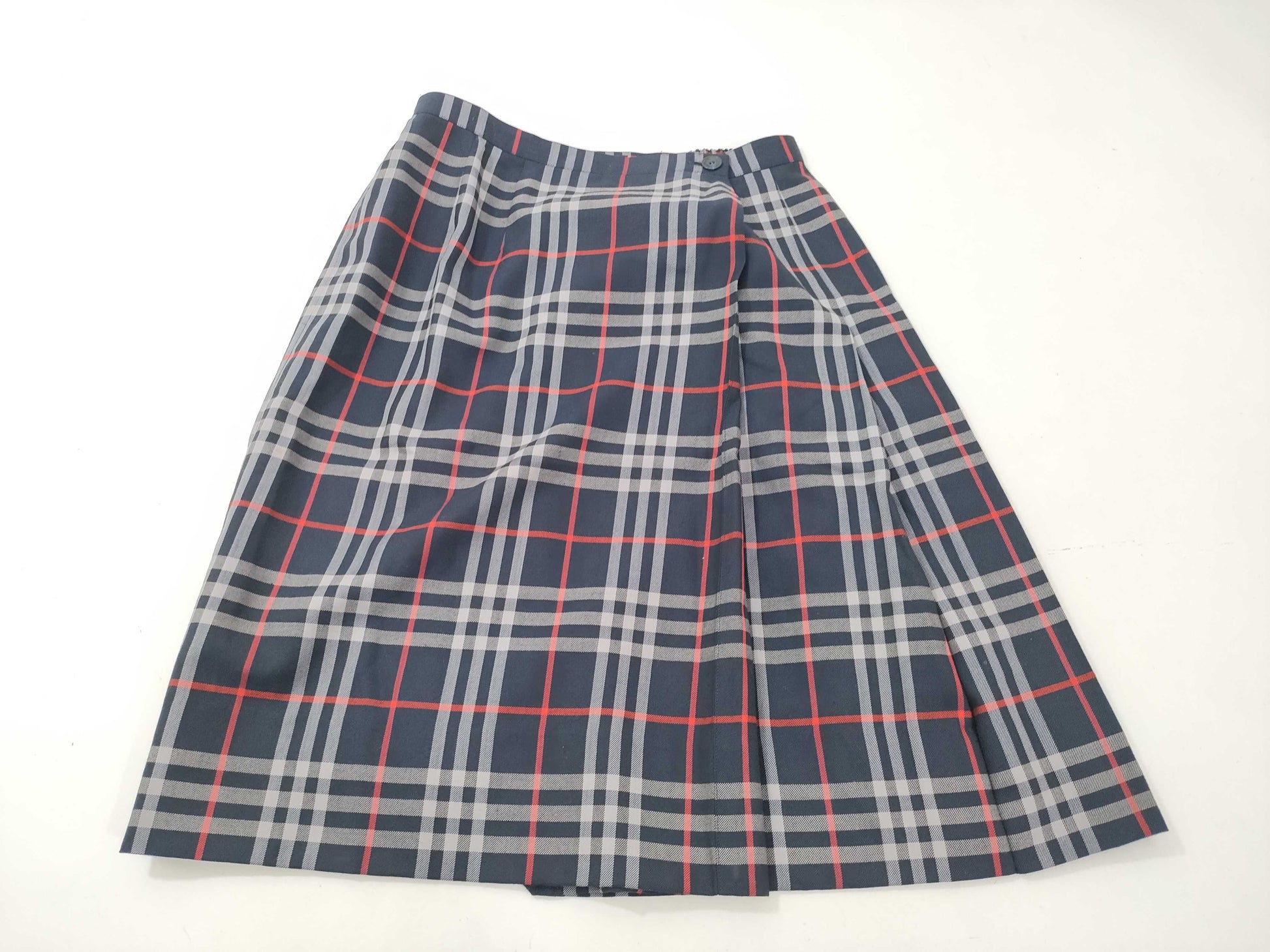 BURBERRY Check Skirt Navy Skirt