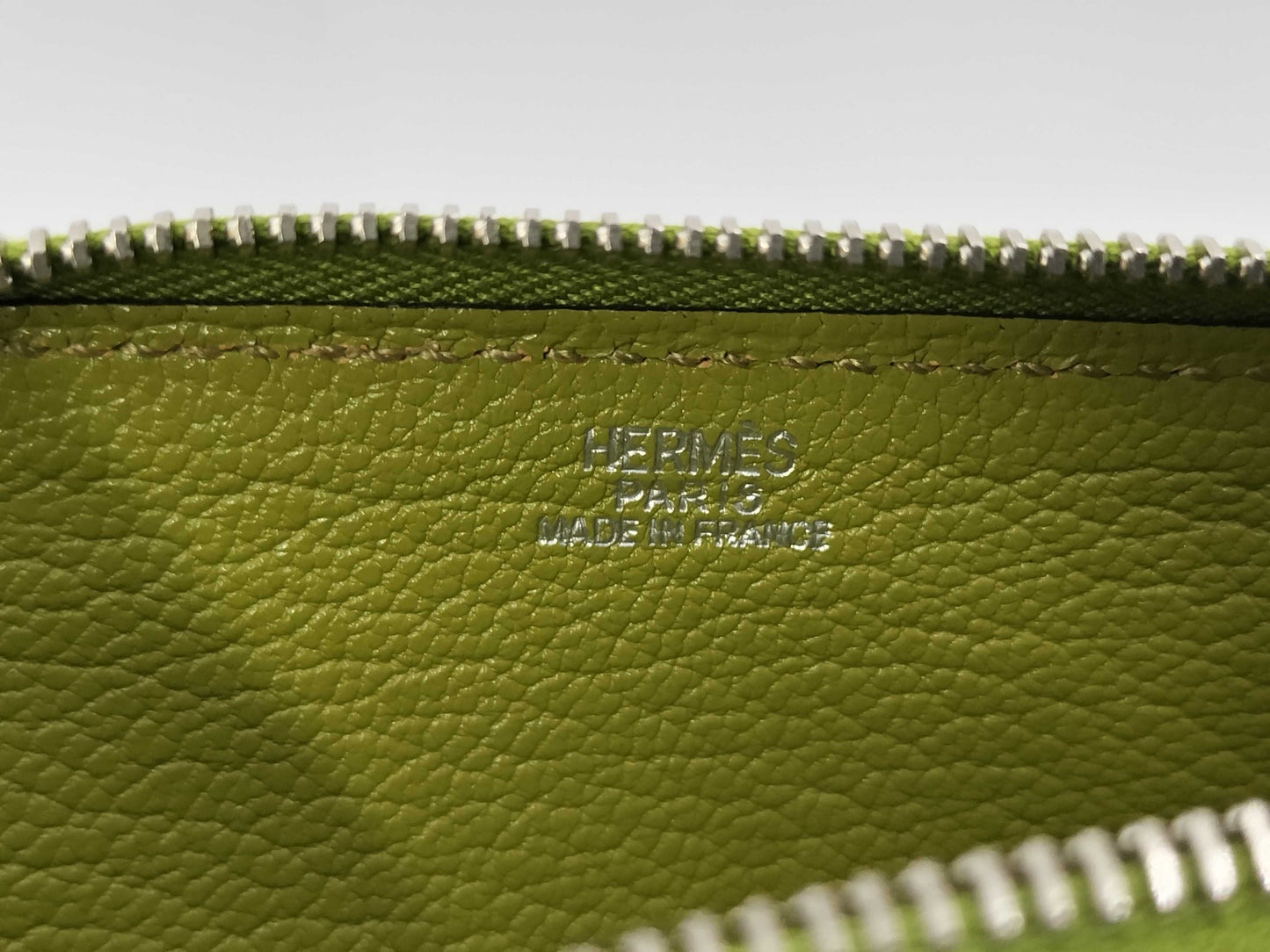 HERMES Pen Case, Small Item Case, Chevre Green, Other Accessories